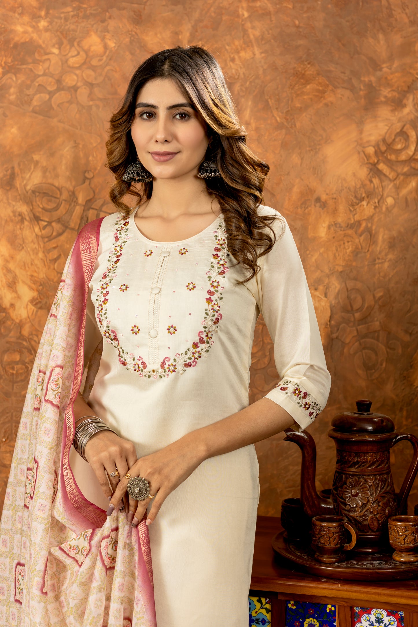 👗👗 elegant straight kurti pant dupatta set 👗👗