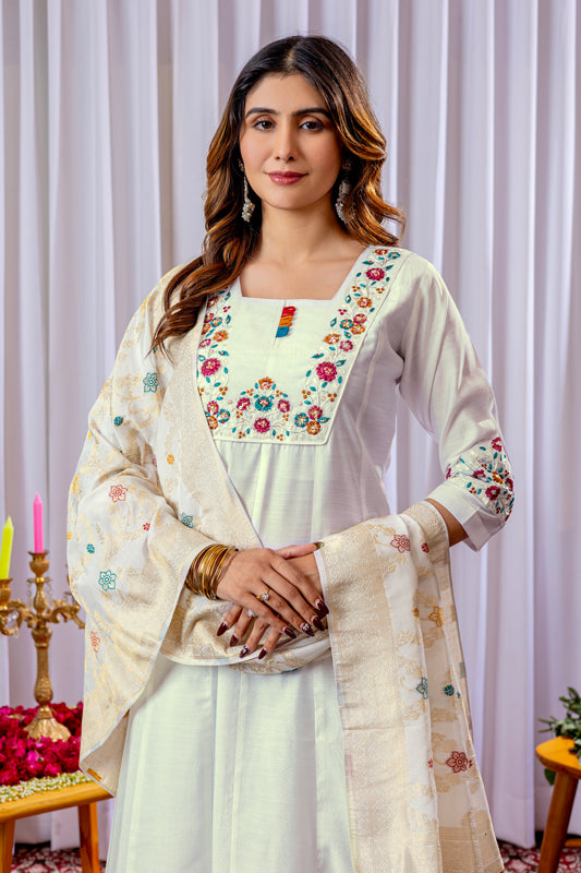 Multi Embroidery Thread,With Hand Work