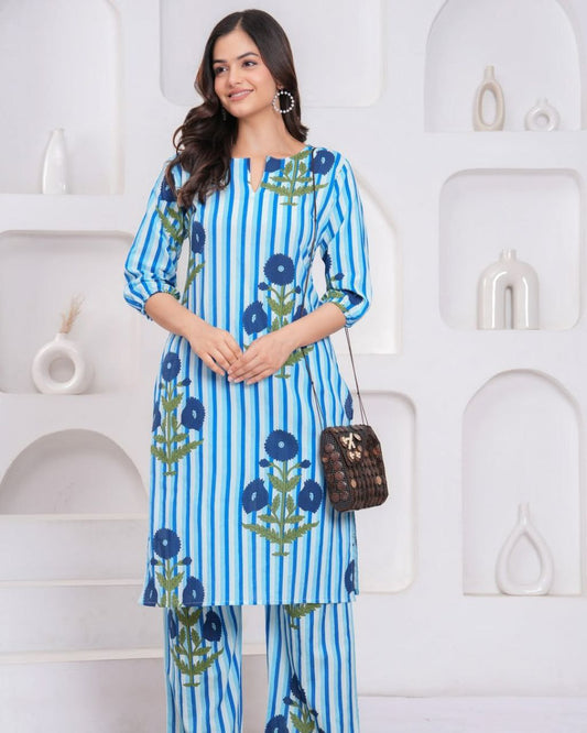 Most Magnificent Pure Cotton Printed Kurta Set