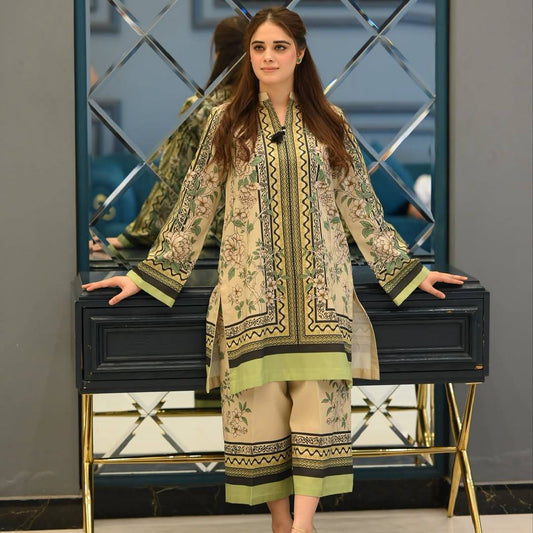 🦋 Party Wear Look Pur Natural Crepe Top & plazzo Co-ords Set