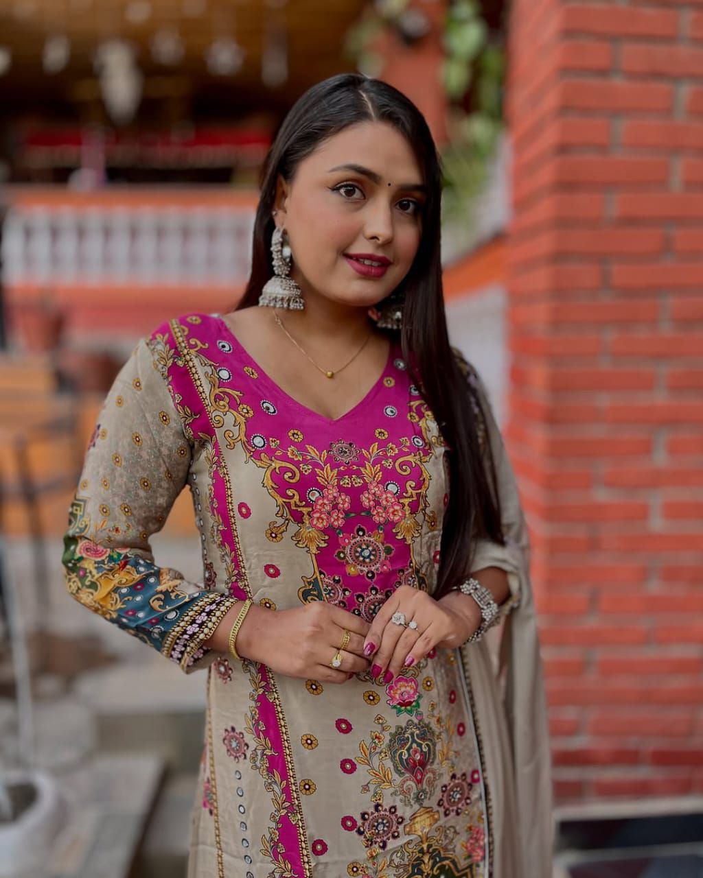 noori anarkali round plaza set
