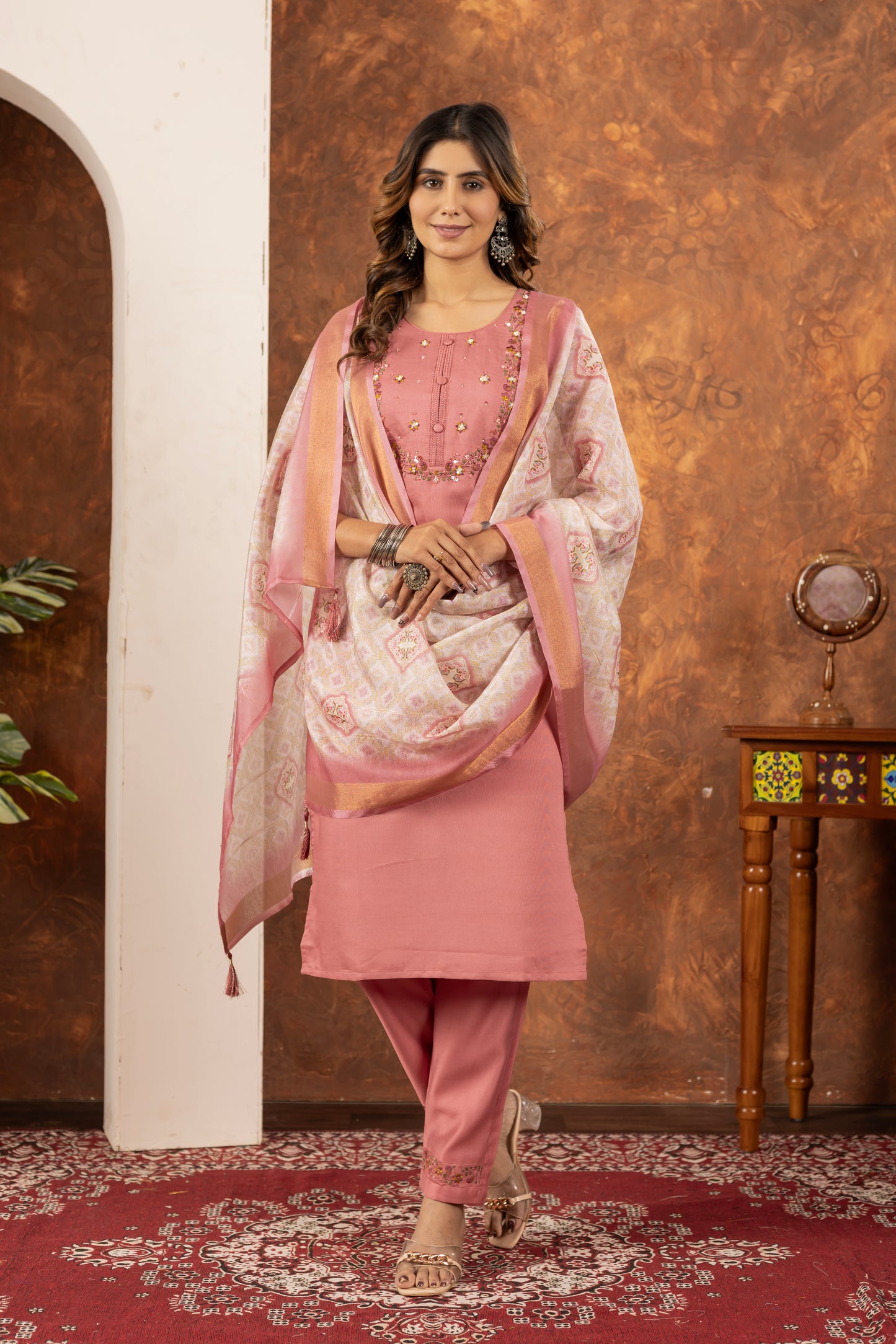 👗👗 elegant straight kurti pant dupatta set 👗👗