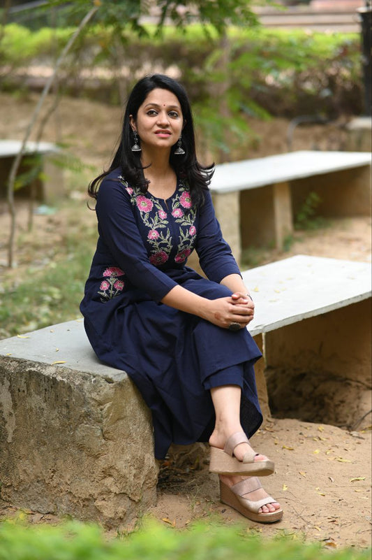 Very Modish Pure Cotton Embroidery Kurta Set With Pocket