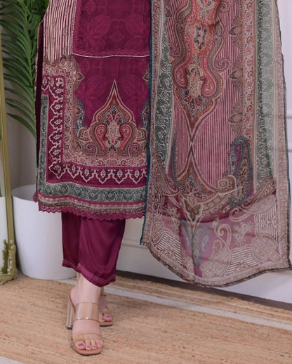 Premium Maroon Designer Kurti Suit – Party & Wedding Collection