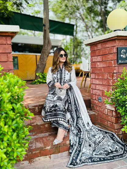 💃 Đěsigner Party Wear Look Printed Pur Malai Satin Long 3Pc Co-Ord Set 👗👗