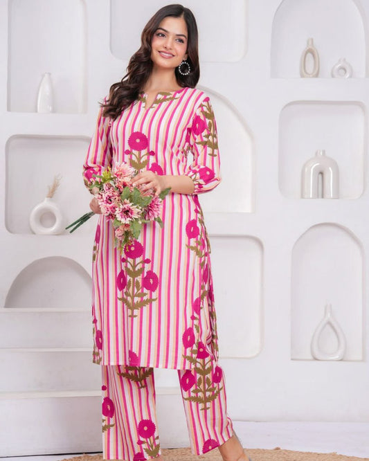 Most Magnificent Pure Cotton Printed Kurta Set