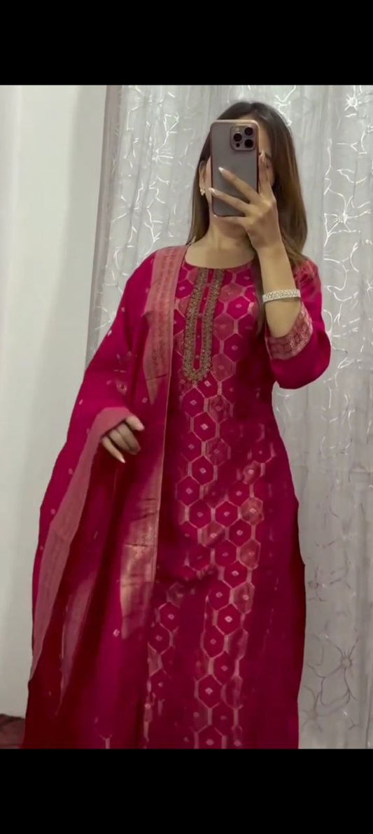 Featuring Beautiful Suit Sets in pure Banarasi Suit Set
