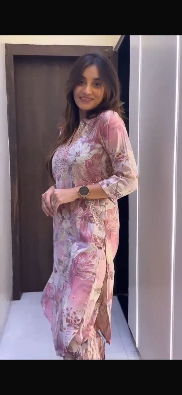 elegant floral kurti design for modern women
