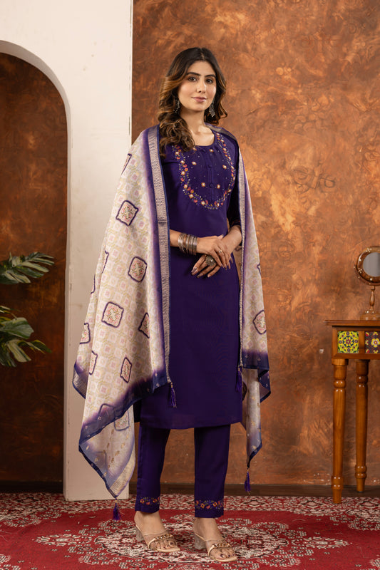 👗👗 Elegant Straight Kurti Pant Dupatta Set 👗👗
