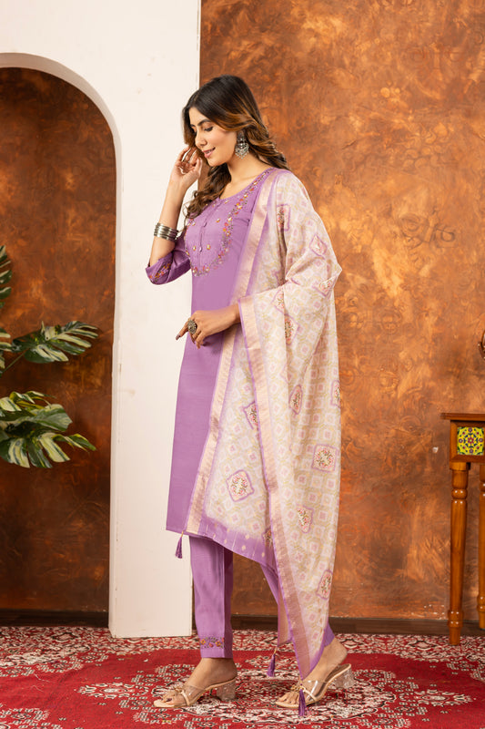👗👗 Elegant Straight Kurti Pant Dupatta Set 👗👗