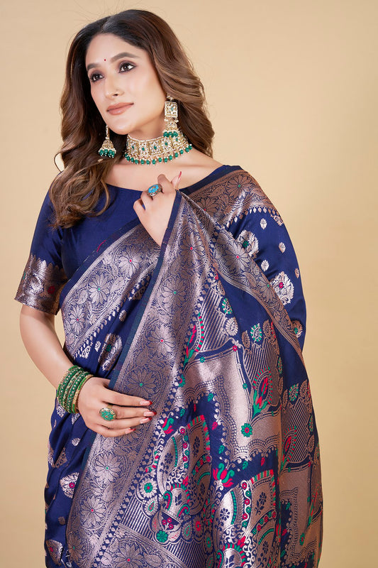 Luxury Banarasi Saree in Royal – Perfect for Weddings & Festive Wear