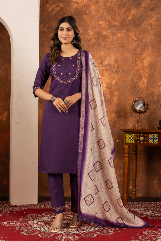 👗👗 Elegant Straight Kurti Pant Dupatta Set 👗👗