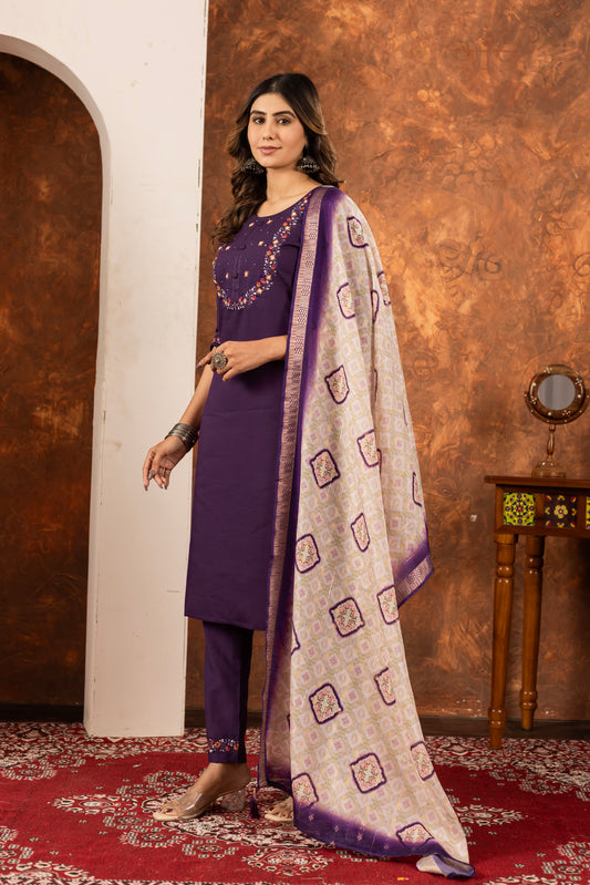 👗👗 Elegant Straight Kurti Pant Dupatta Set 👗👗