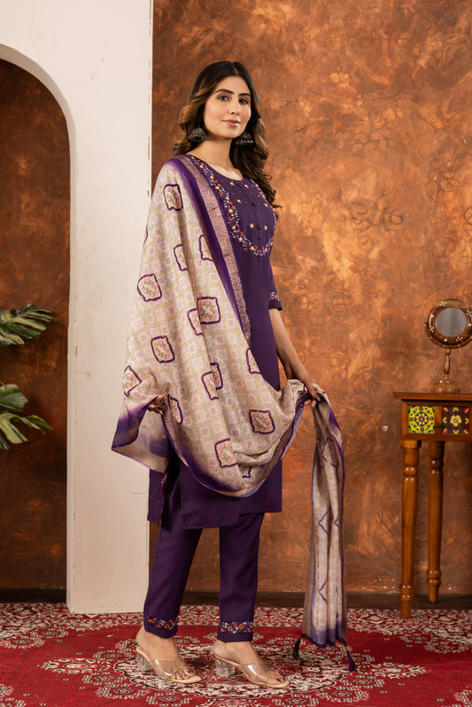 👗👗 Elegant Straight Kurti Pant Dupatta Set 👗👗