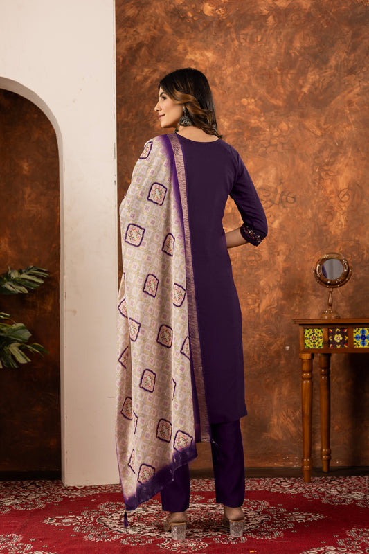 👗👗 Elegant Straight Kurti Pant Dupatta Set 👗👗