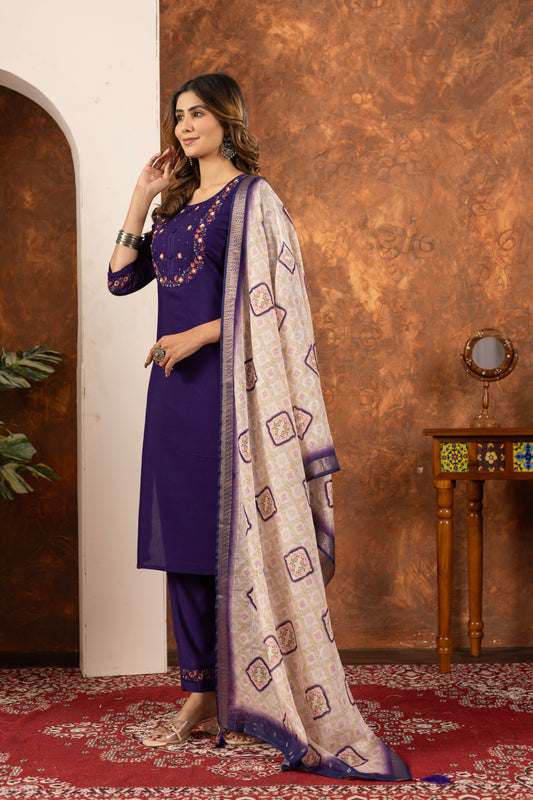 👗👗 Elegant Straight Kurti Pant Dupatta Set 👗👗