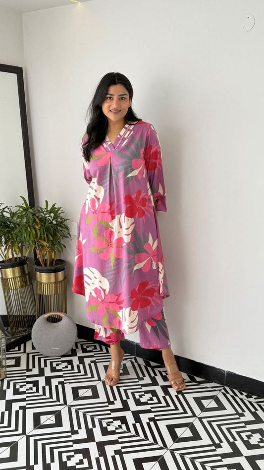 Bold Blossom Co-ord Set – Comfort Meets Style