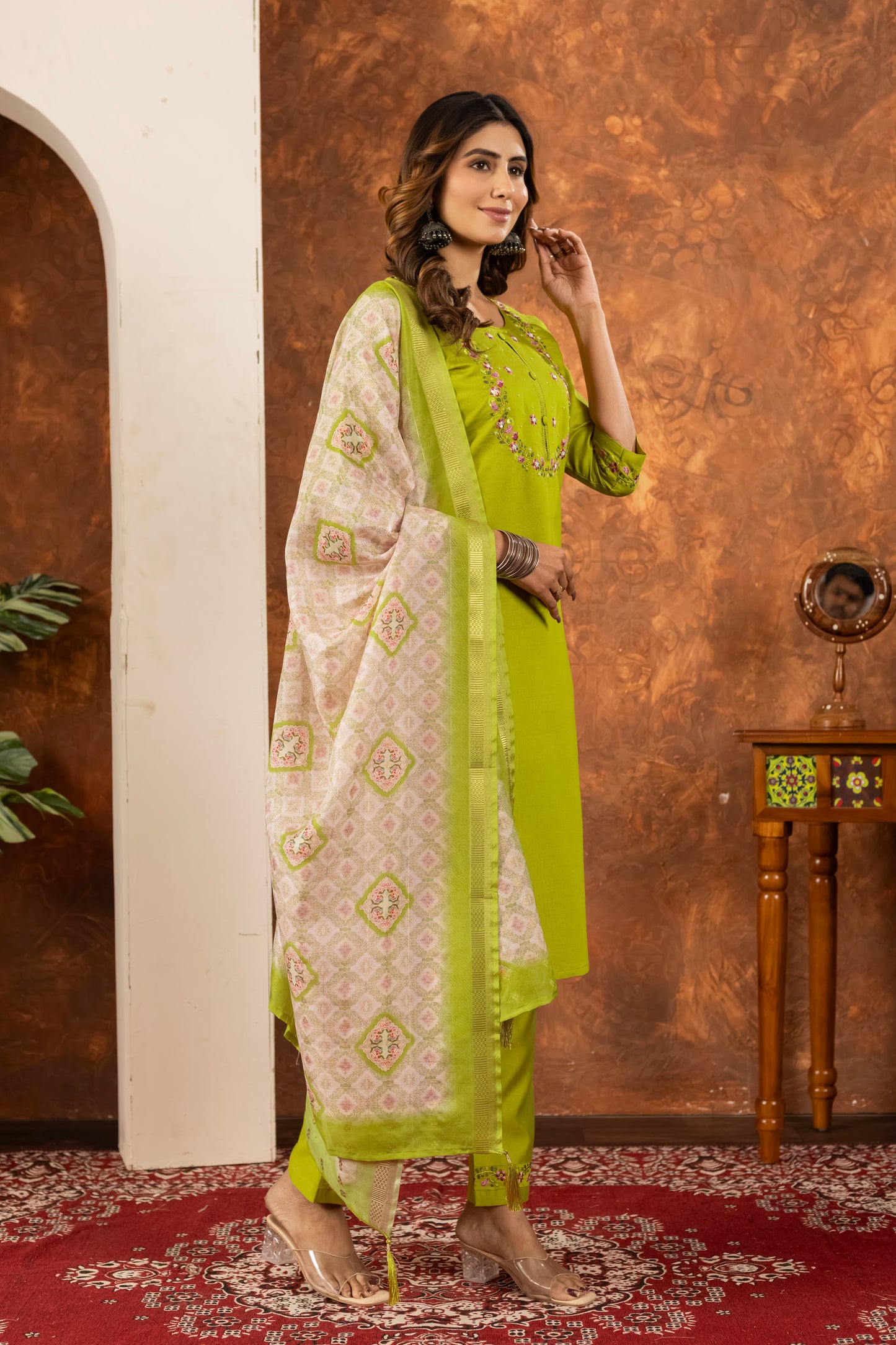👗👗 elegant straight kurti pant dupatta set 👗👗