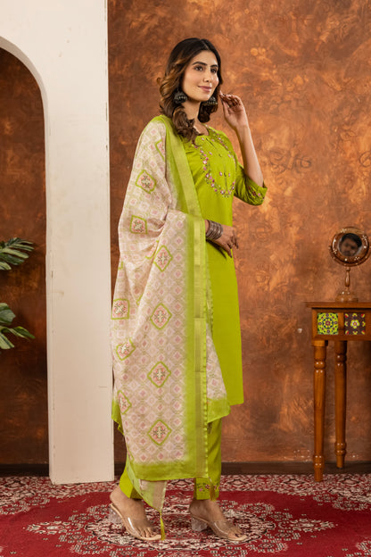 👗👗 Elegant Straight Kurti Pant Dupatta Set 👗👗