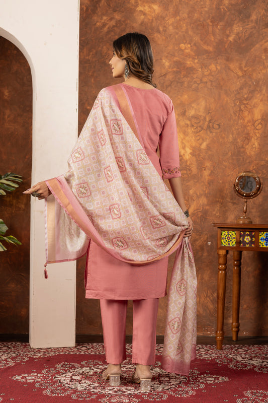 👗👗 Elegant Straight Kurti Pant Dupatta Set 👗👗