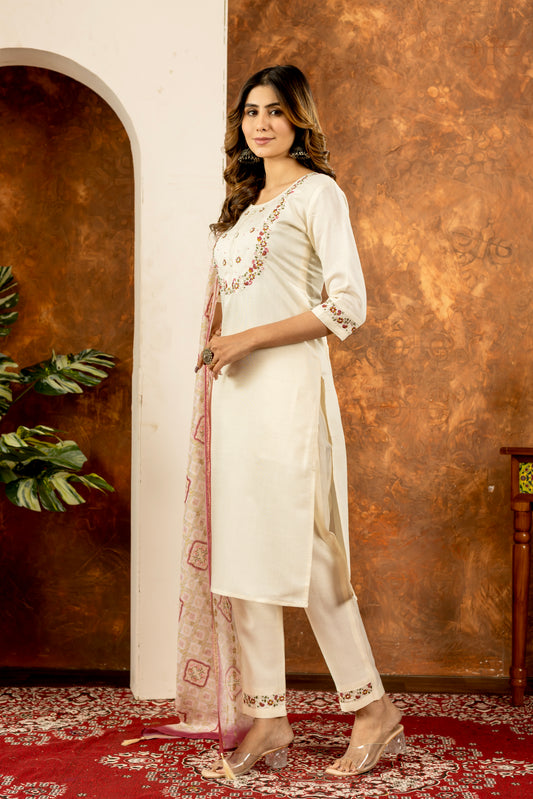 👗👗 Elegant Straight Kurti Pant Dupatta Set 👗👗