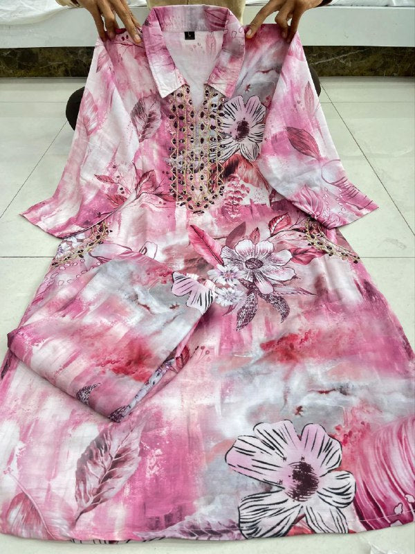 elegant floral kurti design for modern women