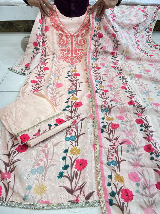 PAKISTANI NEW SHIFLI  LUNCHING LINEN Suit Set