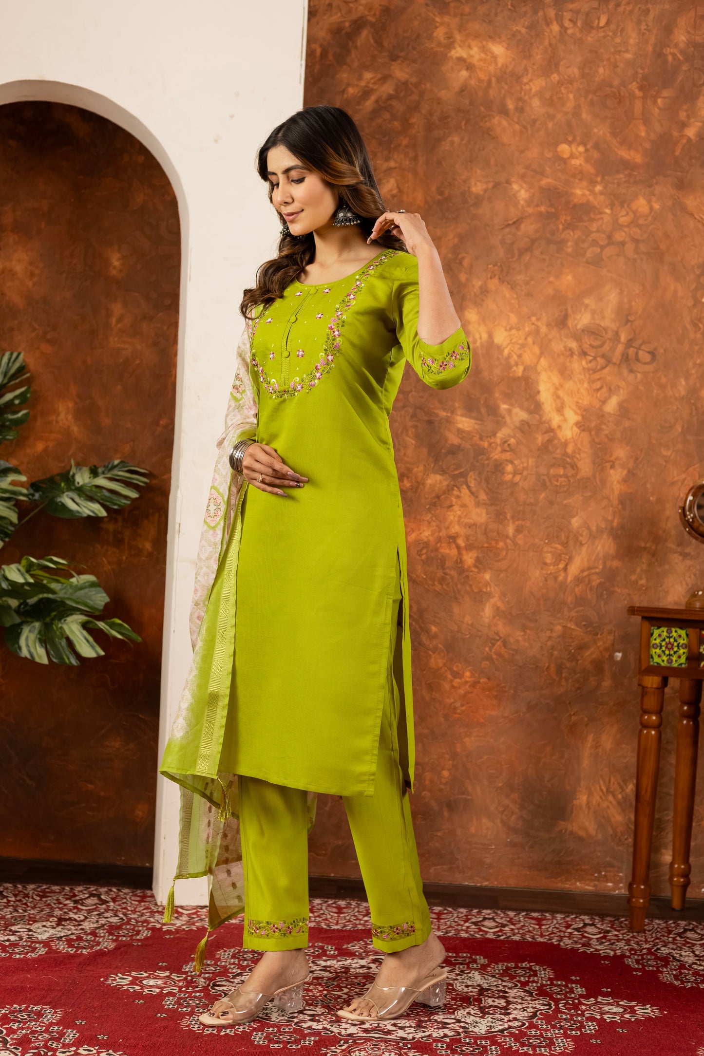 👗👗 elegant straight kurti pant dupatta set 👗👗