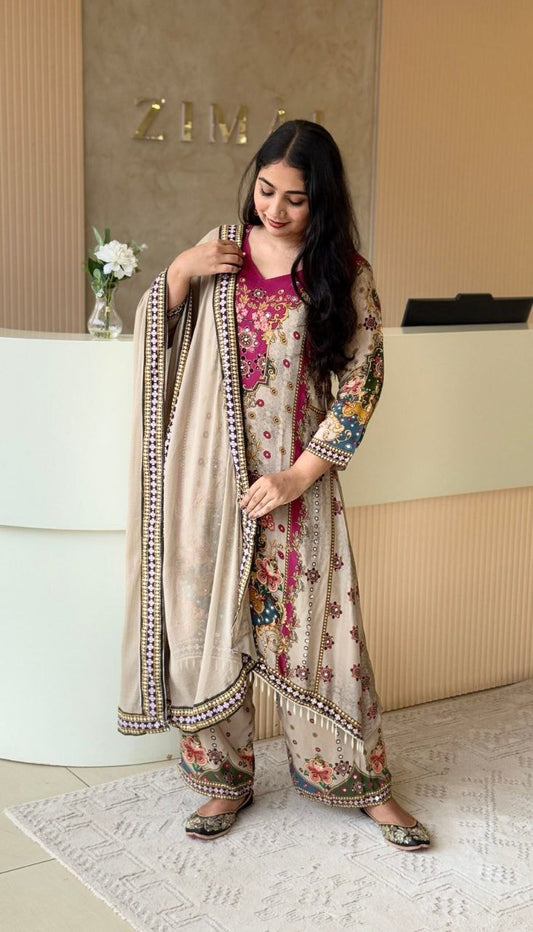 NOORI ANARKALI ROUND PLAZA SET