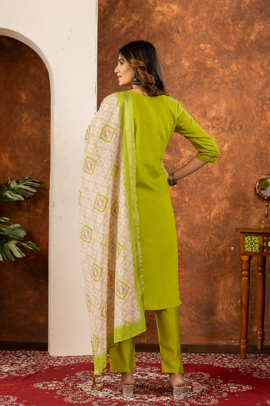 👗👗 Elegant Straight Kurti Pant Dupatta Set 👗👗