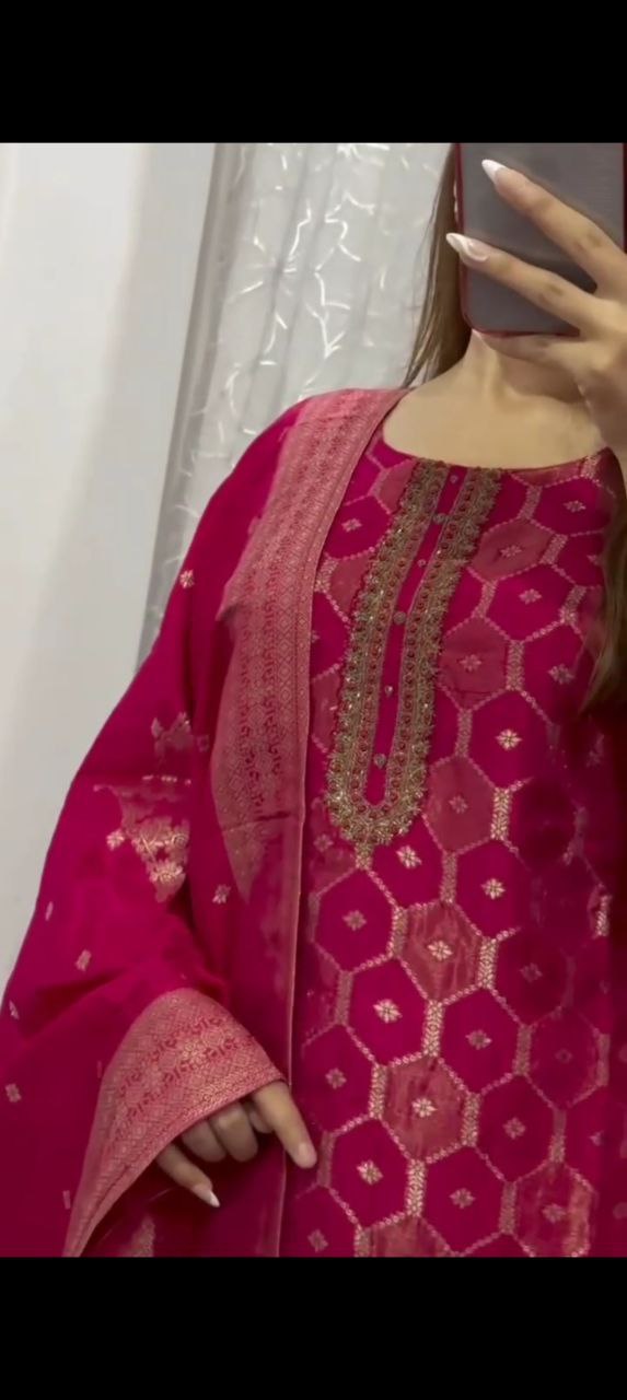 featuring beautiful suit sets in pure banarasi suit set