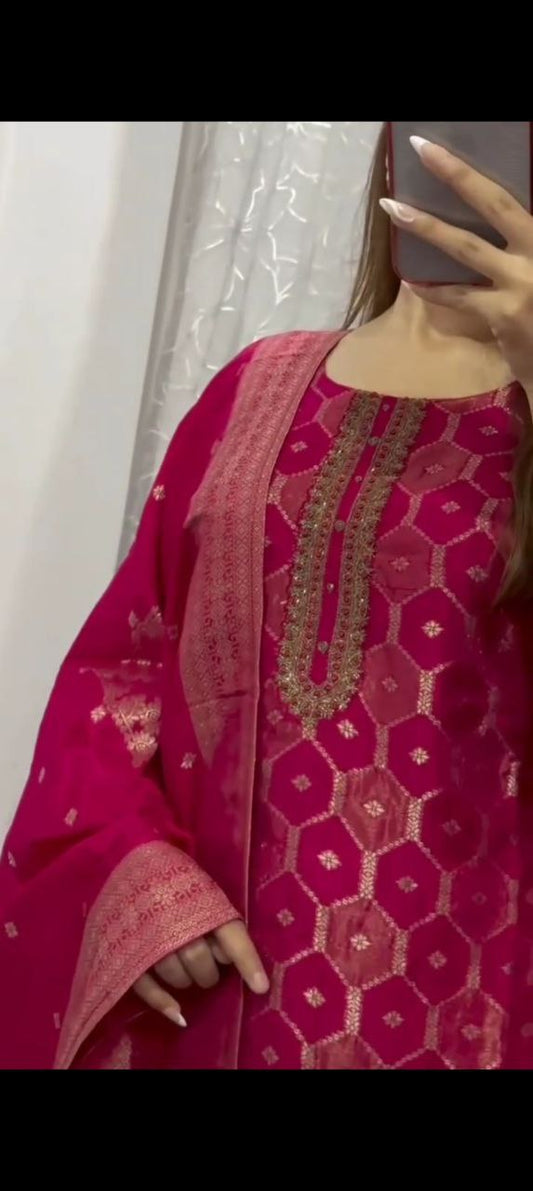 Featuring Beautiful Suit Sets in pure Banarasi Suit Set