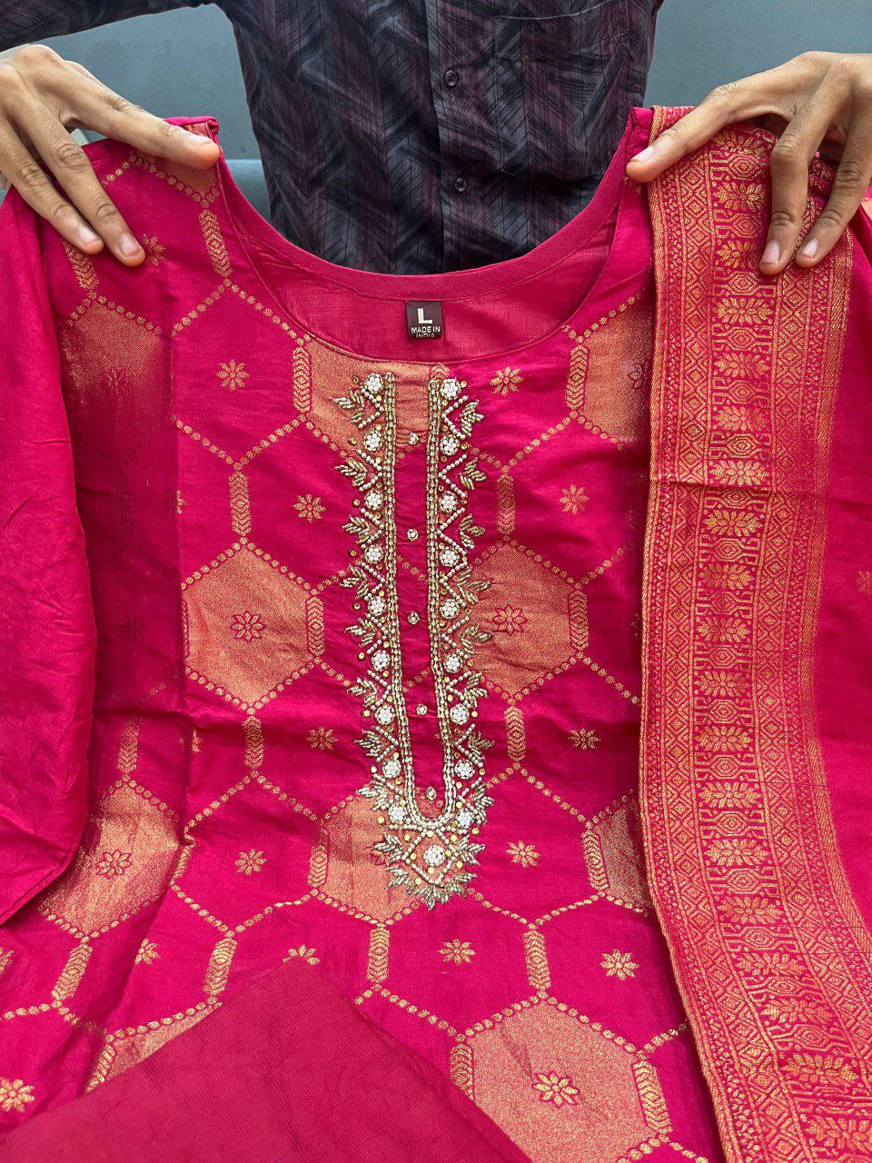 featuring beautiful suit sets in pure banarasi suit set