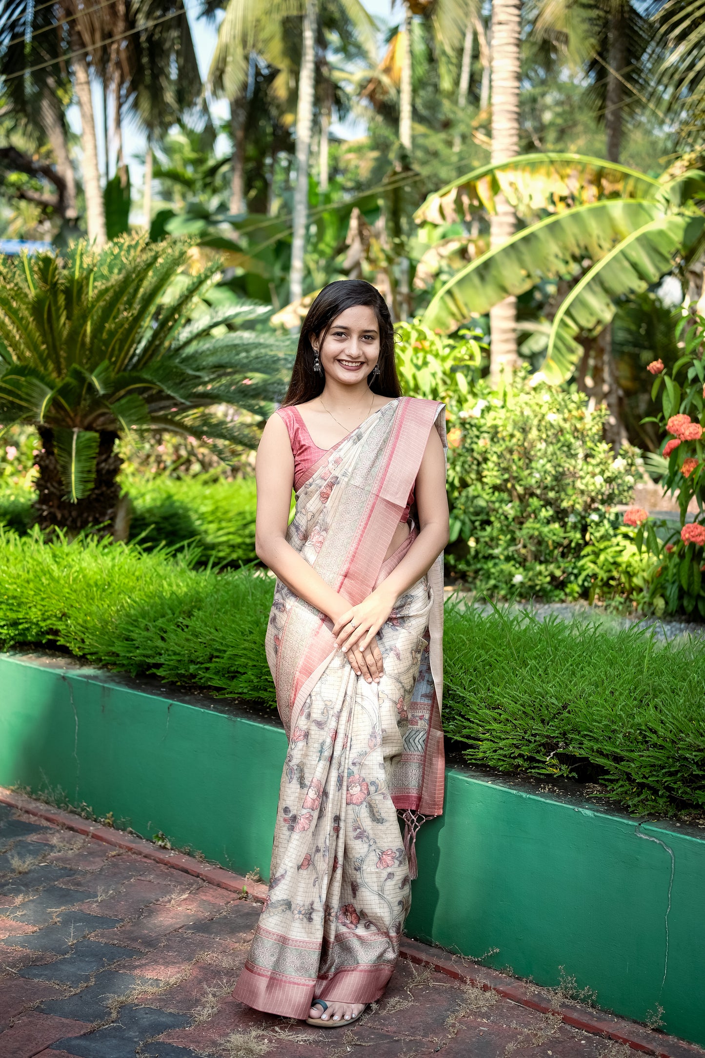 vintage charm linen cotton saree (phms 02 )