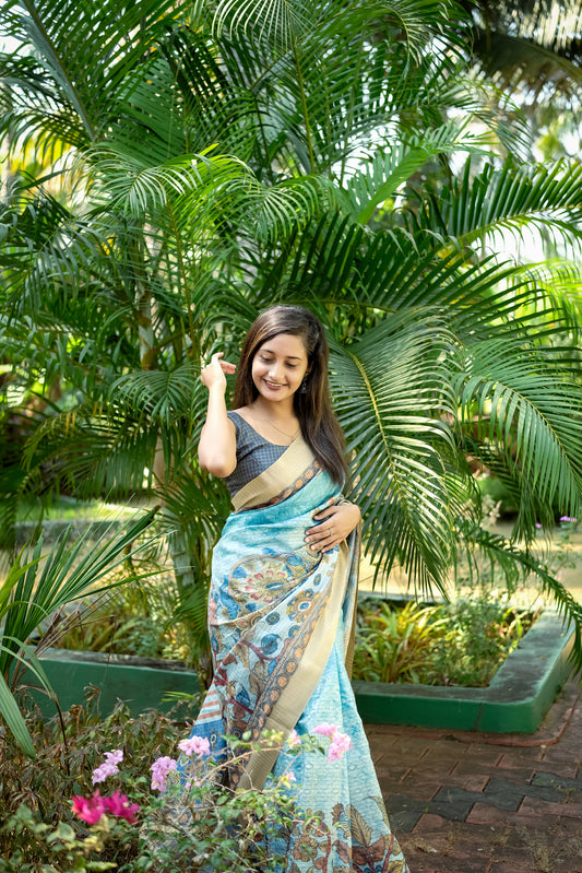 Mysore Silk With Pure Jari & Small Checks ( PHMS01)