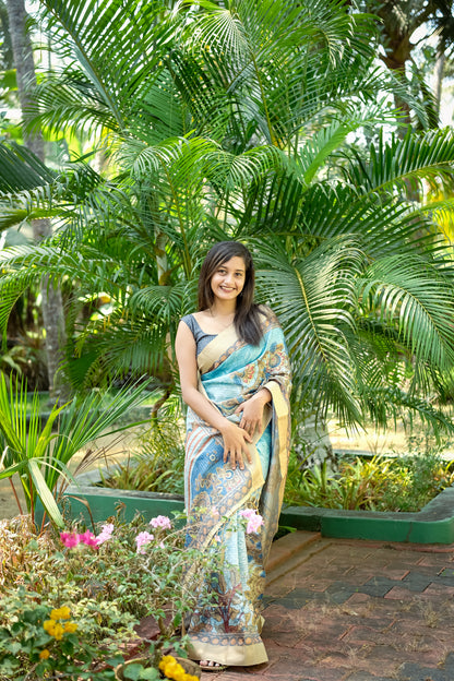 Mysore Silk With Pure Jari & Small Checks ( PHMS01)