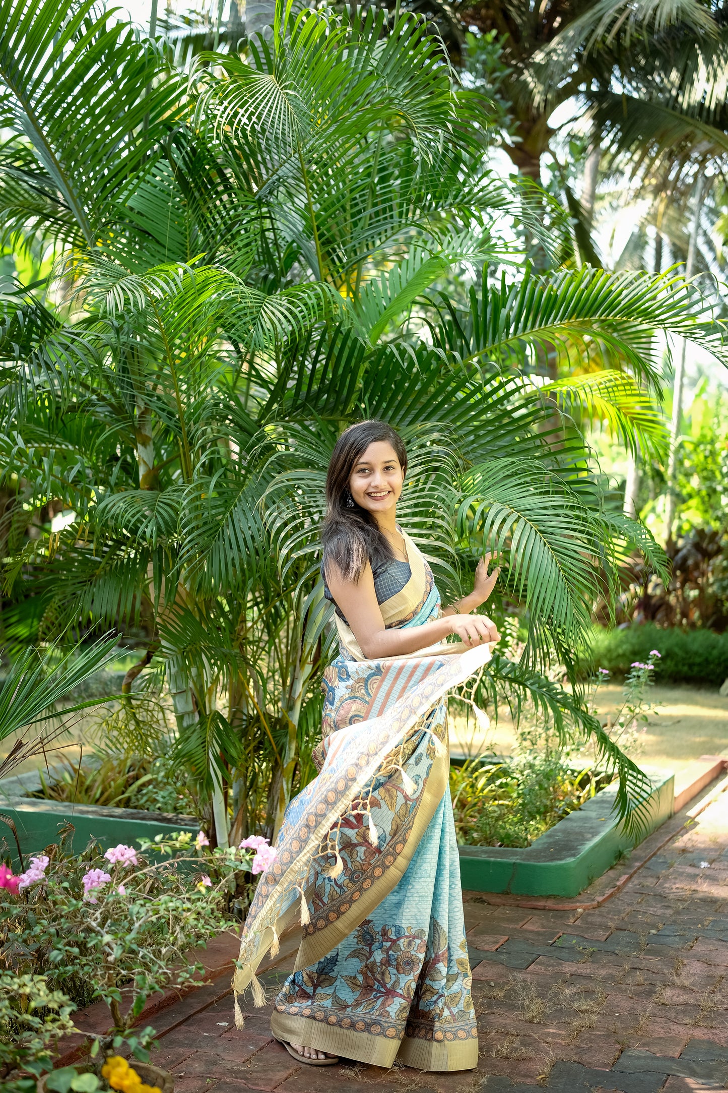 mysore silk with pure jari & small checks ( phms01)