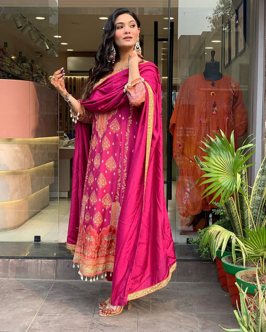 Vibrant Red Ethnic Kurti Suit – Festive Special Collection