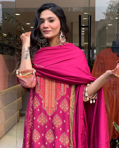 Vibrant Red Ethnic Kurti Suit – Festive Special Collection