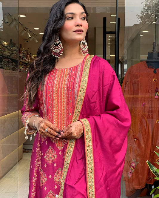 Vibrant Red Ethnic Kurti Suit – Festive Special Collection