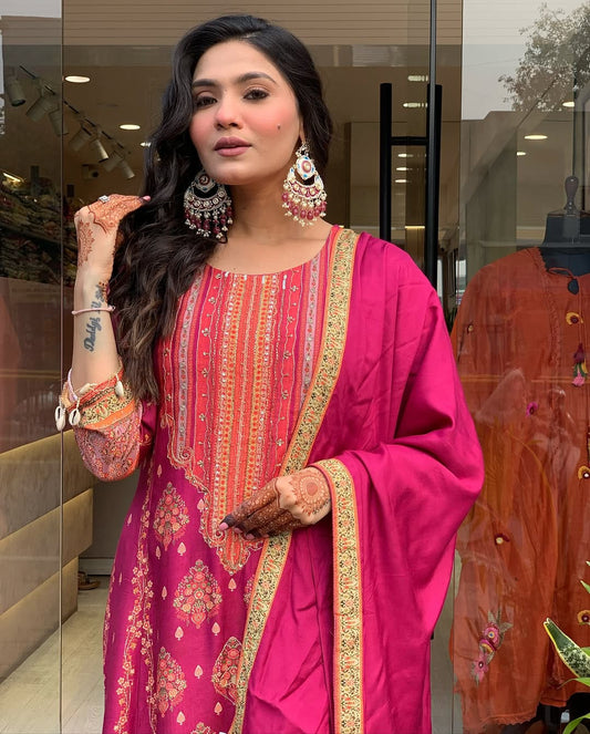Vibrant Red Ethnic Kurti Suit – Festive Special Collection
