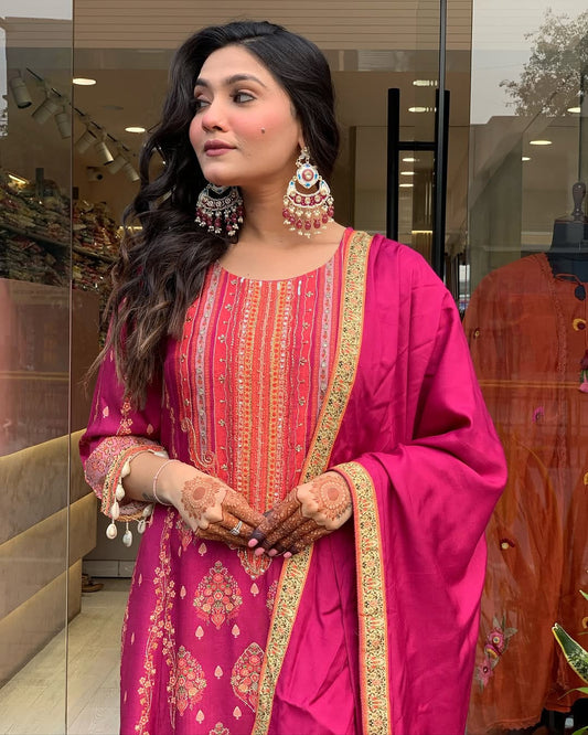 Vibrant Red Ethnic Kurti Suit – Festive Special Collection