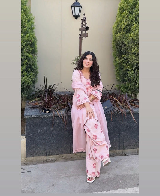 💃 Đěsigner Party Wear Look Pur Natural Crepe Top & Farshi Palazzo With Dupatta set