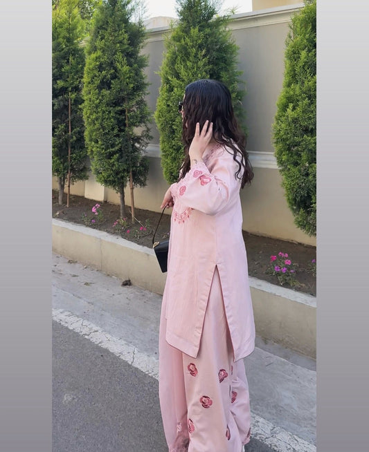 💃 Đěsigner Party Wear Look Pur Natural Crepe Top & Farshi Palazzo With Dupatta set