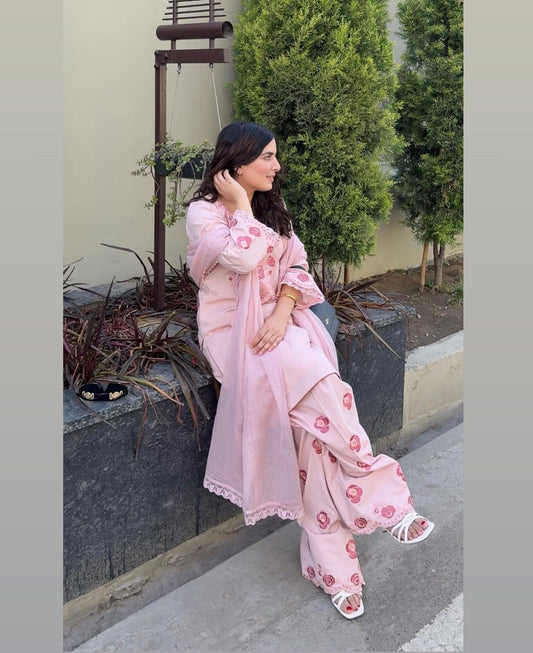 💃 Đěsigner Party Wear Look Pur Natural Crepe Top & Farshi Palazzo With Dupatta set