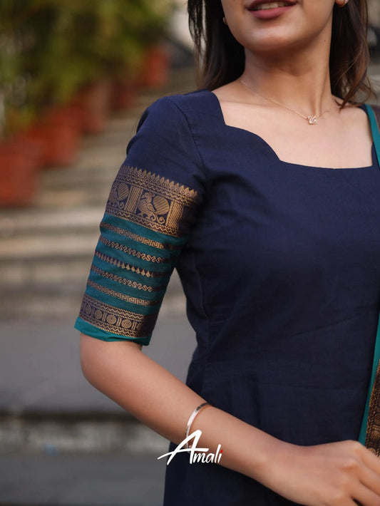 TOP & LEGGINGS + DUPPATA +  Creamy Pearl Single Line Moti Mala for Women (4 piece)