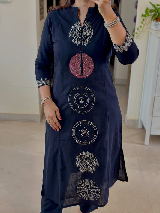 Pure Mul Cotton Kurti Pent Set With Dupatta Set