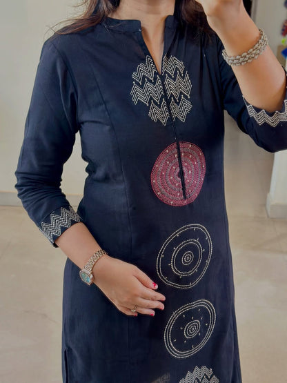 Pure Mul Cotton Kurti Pent Set With Dupatta Set