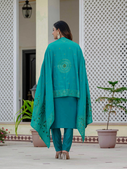 Premium Firozi Kurti with Dupatta – Stylish & Comfortable Look