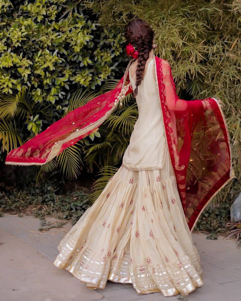 designer and elegance sarara suit in three piece with sequence embroidery work